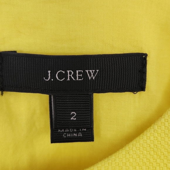 J. Crew Yellow Cotton Pique Fit & Flare Sleeveless Dress Size 2 - Picture 9 of 13